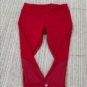 Women’s red lululemon crop leggings size 4